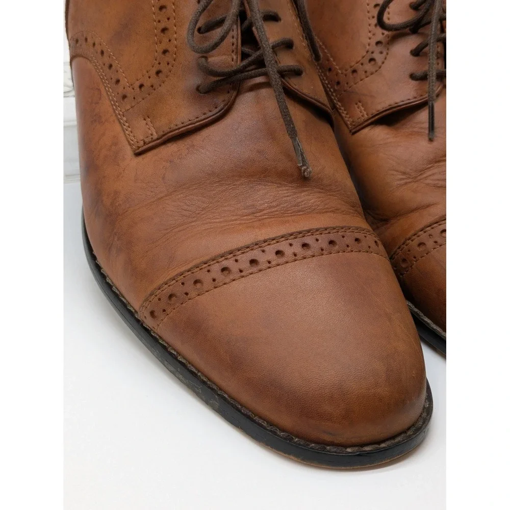 Nunn Bush Norcross 84526-221 Mens 12M Brown Leather Cap Toe Oxford Dress Shoes